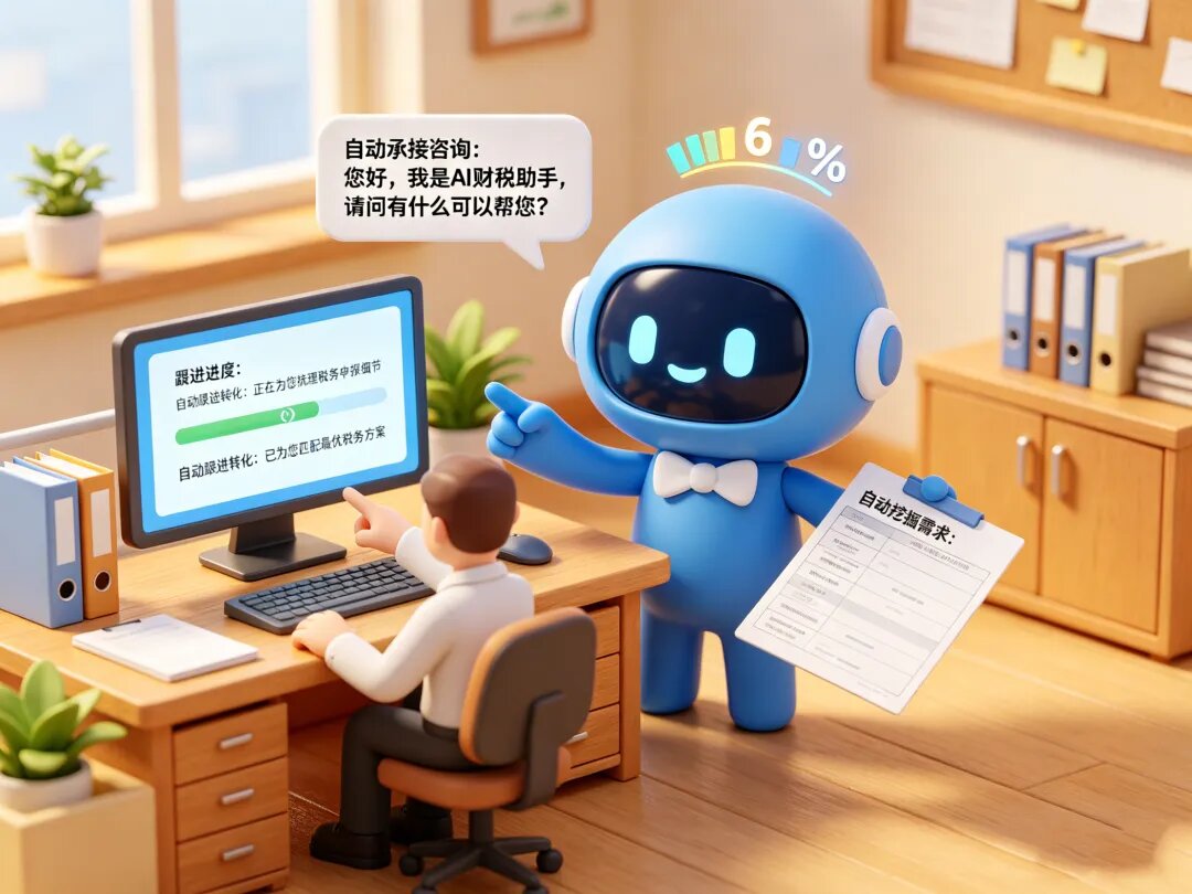 财税行业｜AI 员工落地财税服务：自动承接咨询、自动挖掘需求、自动跟进转化