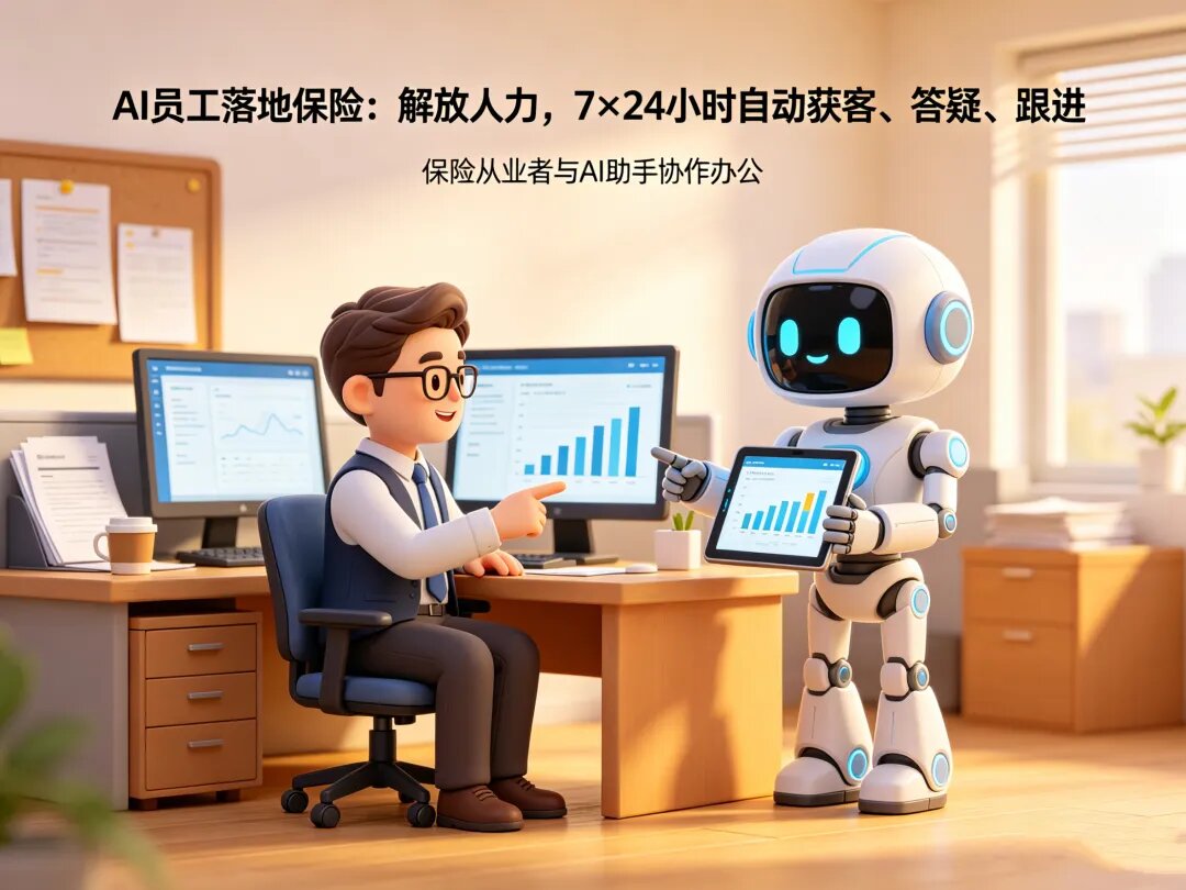 AI 员工落地保险：解放人力，7×24 小时自动获客、答疑、跟进